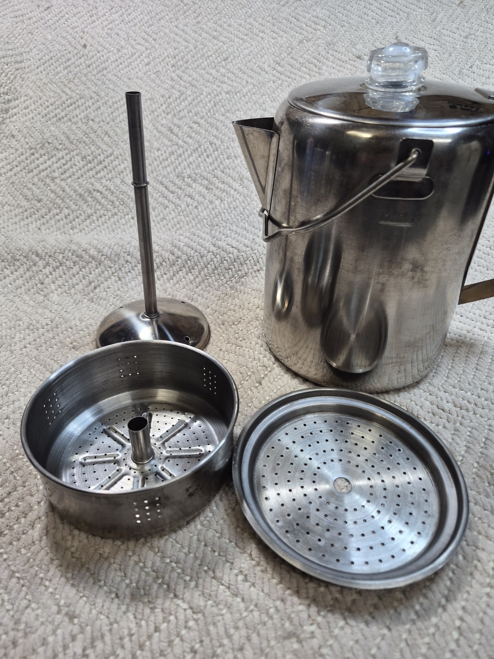 Metal Percolator Coffee Maker - Silver